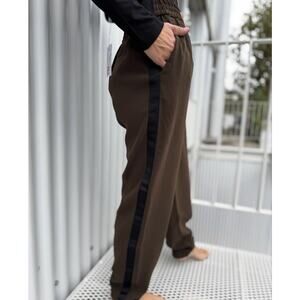 ZARA Woman Jogger Pants Small Olive Green Black Side Stripe Trousers Casual